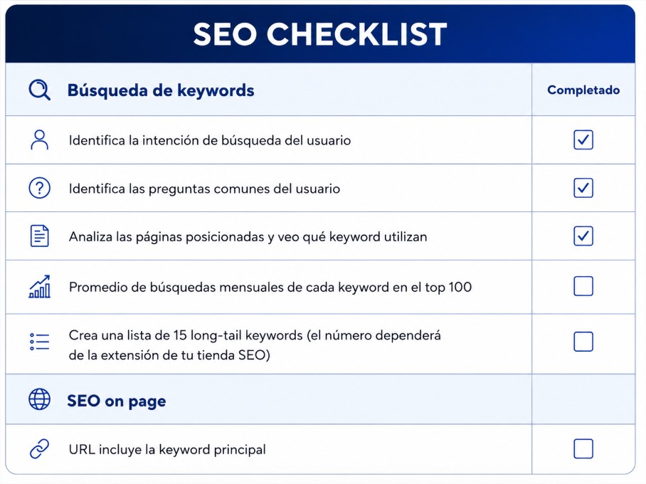 Checklist SEO para optimizar tiendas online en plataformas emergentes