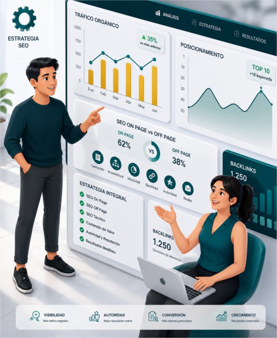 Comparativa entre estrategias SEO on page y off page para pymes en Colombia