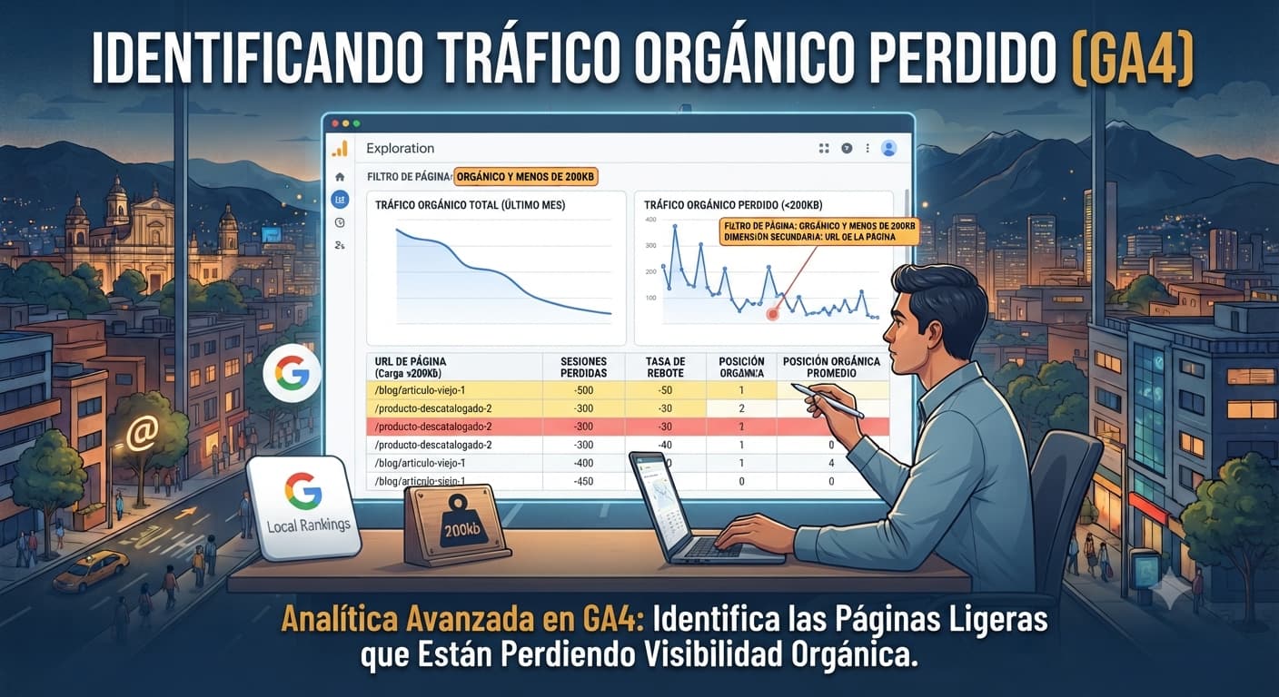 Cómo identificar el tráfico orgánico que se pierde en GA4