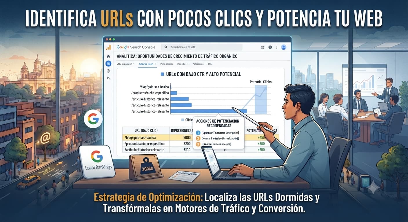 Cómo identificar URLs con pocos clics para potenciar tu web